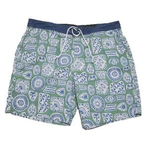 Kanvas By Katin Castaway 17” Hybrid Trunks Jade Shorts Men's Sz 34 Blue & Green